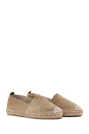 Women's Beige Suede Leather Stone Espadrille | Derimod