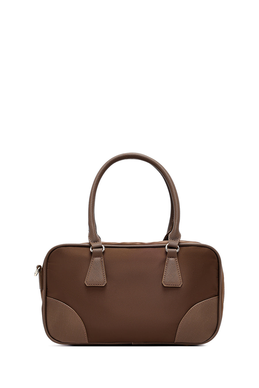 Women's Brown Long Strap Accessory Detailed Fabric Handbag