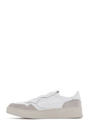 Men's White Leather Sneaker | Derimod