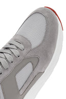 Men's Gray Thick Sole Lace-Up Leather Casual Sneaker | Derimod