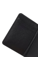 Men's Black Faux Leather Card Holder | Derimod