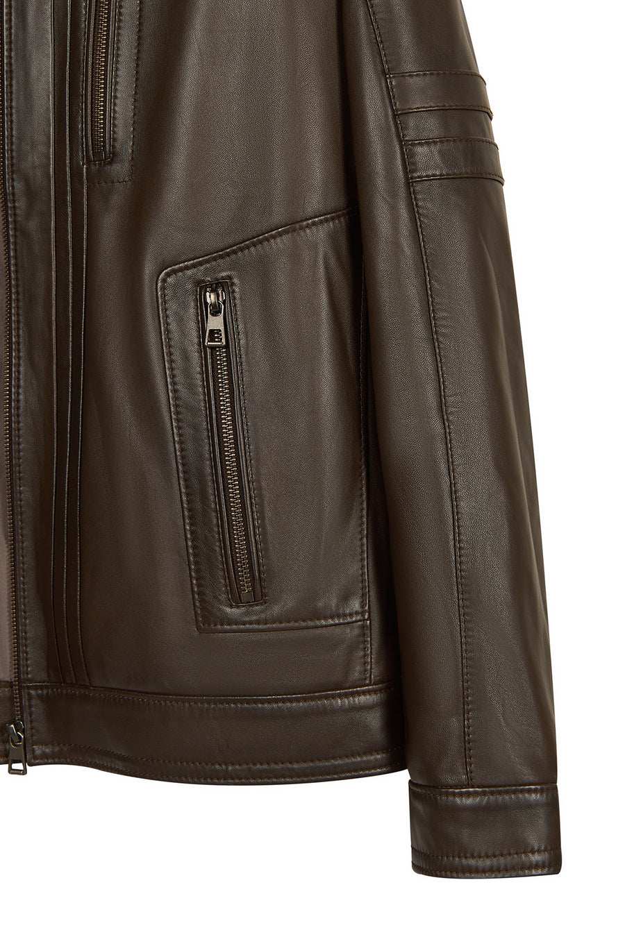 Calvin Male Mink Zip Closure Short Leather Coats