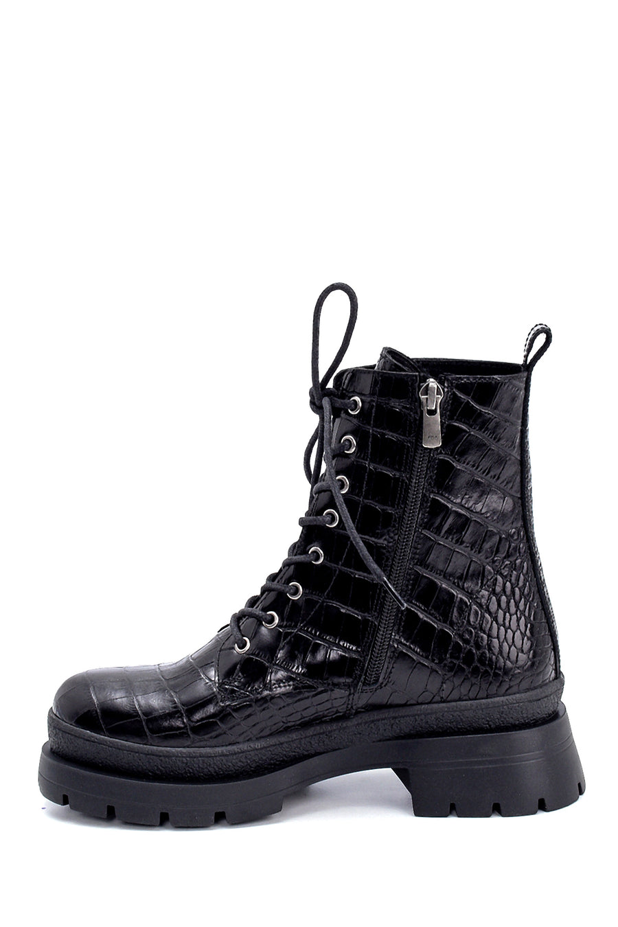 Women's Leather Crocodile Patterned Boots
