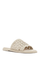 Women's Cream Knitted Slippers | Derimod