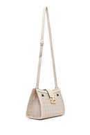 Women's Cream Long Strap Printed Shoulder Bag | Derimod
