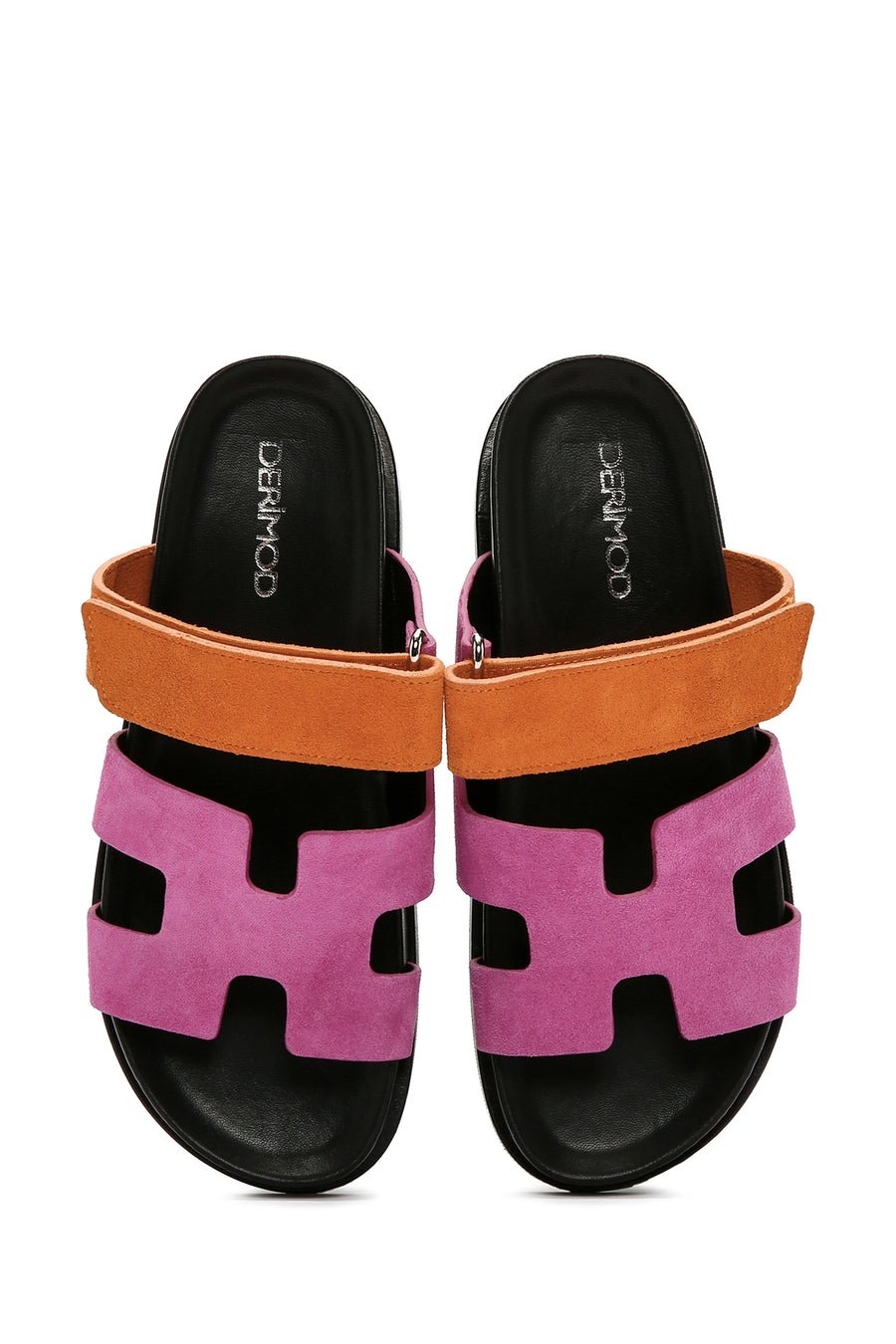 Women's Pink Suede Leather Slippers
