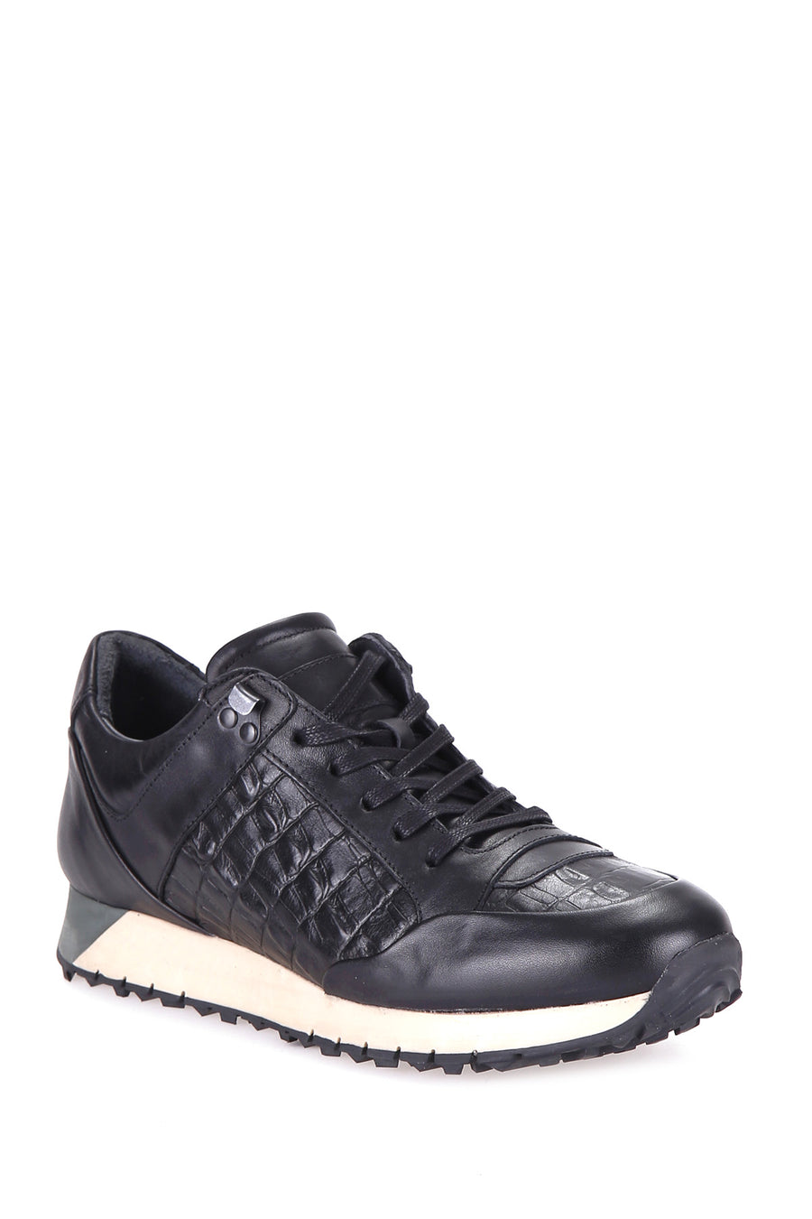 Crocodile Patterned Men's Leather Sneaker