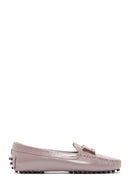 Women's Mink Patent Leather Buckle Loafer | Derimod