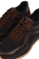 Erkek Siyah Bağcıklı Deri Sneaker | Derimod
