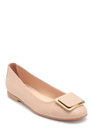 Women's Beige Buckle Ballerinas | Derimod