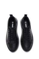 Men's Black Leather Sneaker | Derimod