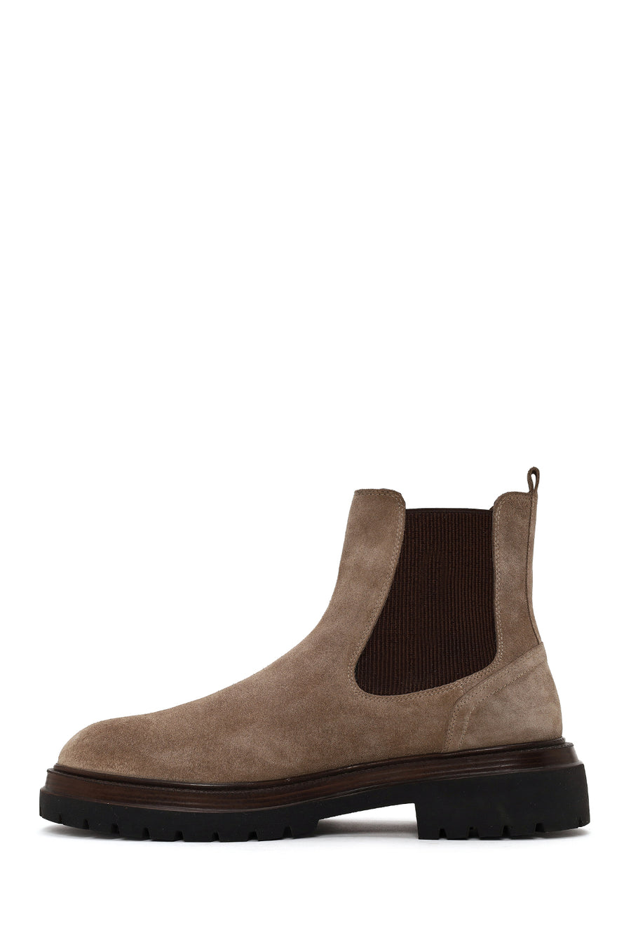 Male Beige Thick-Soled Suede Chelsea Boots