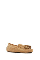 Kadın Camel Püsküllü Süet Deri Loafer | Derimod