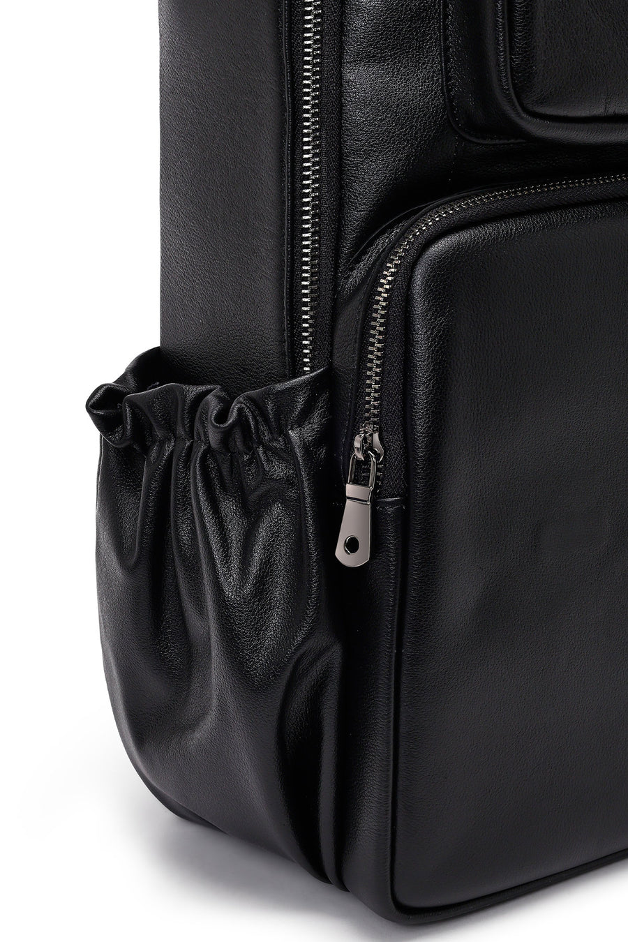 Men's Black Leather Backpack