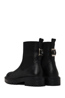 Woman Black Leather Chelsea Boots | Derimod
