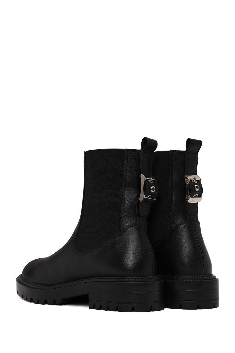 Woman Black Leather Chelsea Boots