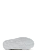 Women's White Lace-up Thick-Sole Leather Sneaker | Derimod