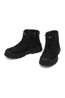 Men's Black Lace-Up Zipper Nubuck Leather Casual Boot | Derimod