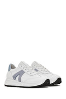 Women's White Lace-Up Leather Sneaker | Derimod
