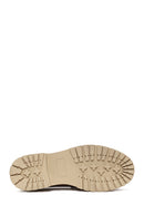 Woman Beige Thick-Soled Suede Leather Loafer | Derimod