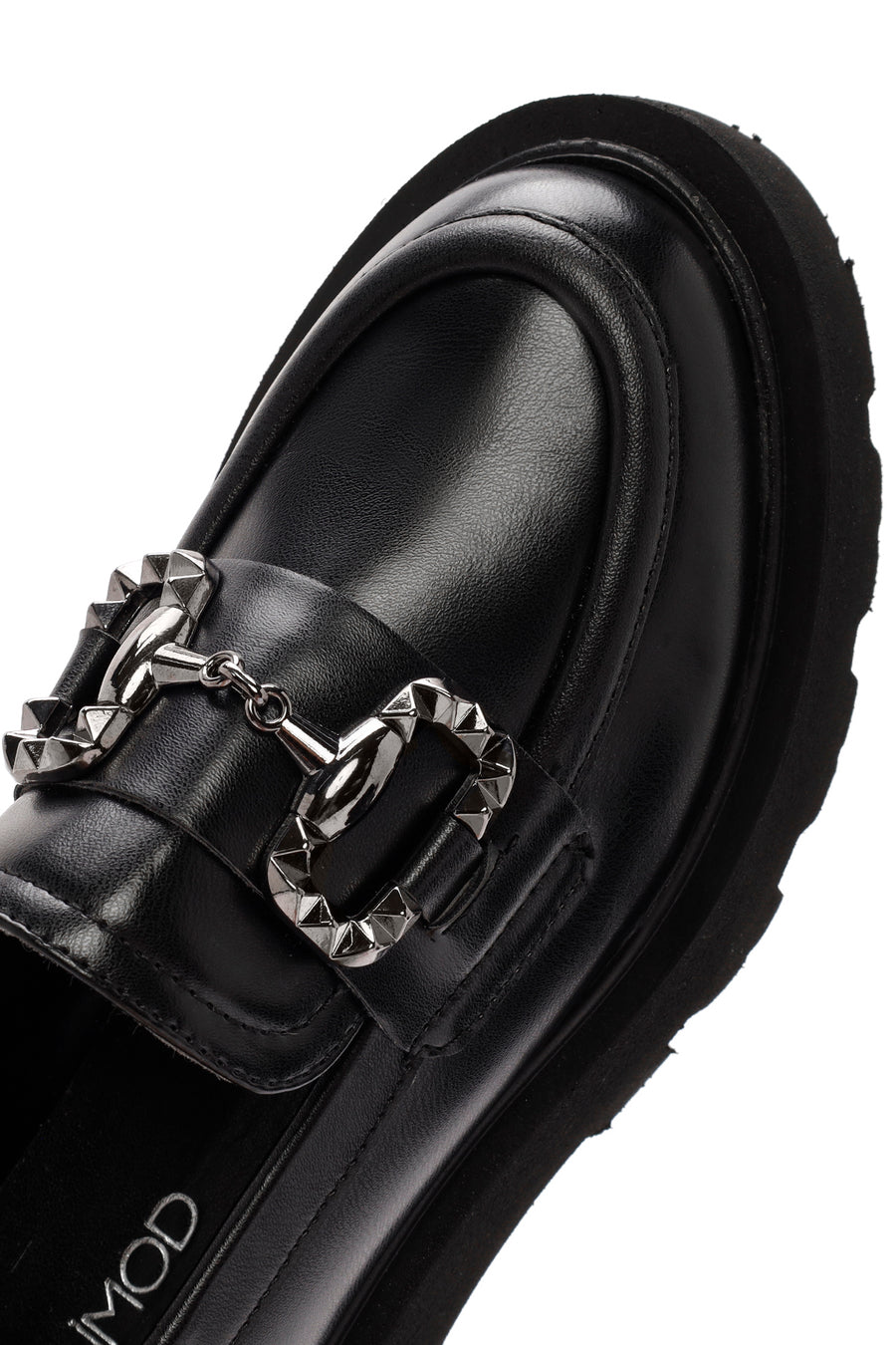 Kadın Siyah Toka Detaylı Maskülen Loafer
