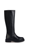 Geox Women's Black Iridea Zippered Leather Boots | Derimod