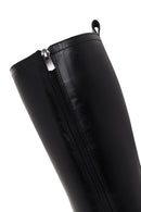 Women's Black Zippered Leather Boots | Derimod