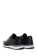 Men's Black Leather Printed Sneaker | Derimod