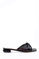 Women's Leather Metallic Slippers | Derimod