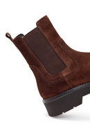 Woman Brown Thick-Soled Suede Chelsea Boots | Derimod