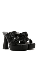 Women's Black Platform High Heel Slippers | Derimod