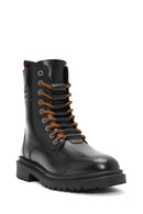 Harley Davidson Men's Black Thar Lace-Up Leather Combat Boots | Derimod