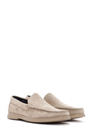 Derimod Fly Men's Beige Suede Leather Loafer | Derimod