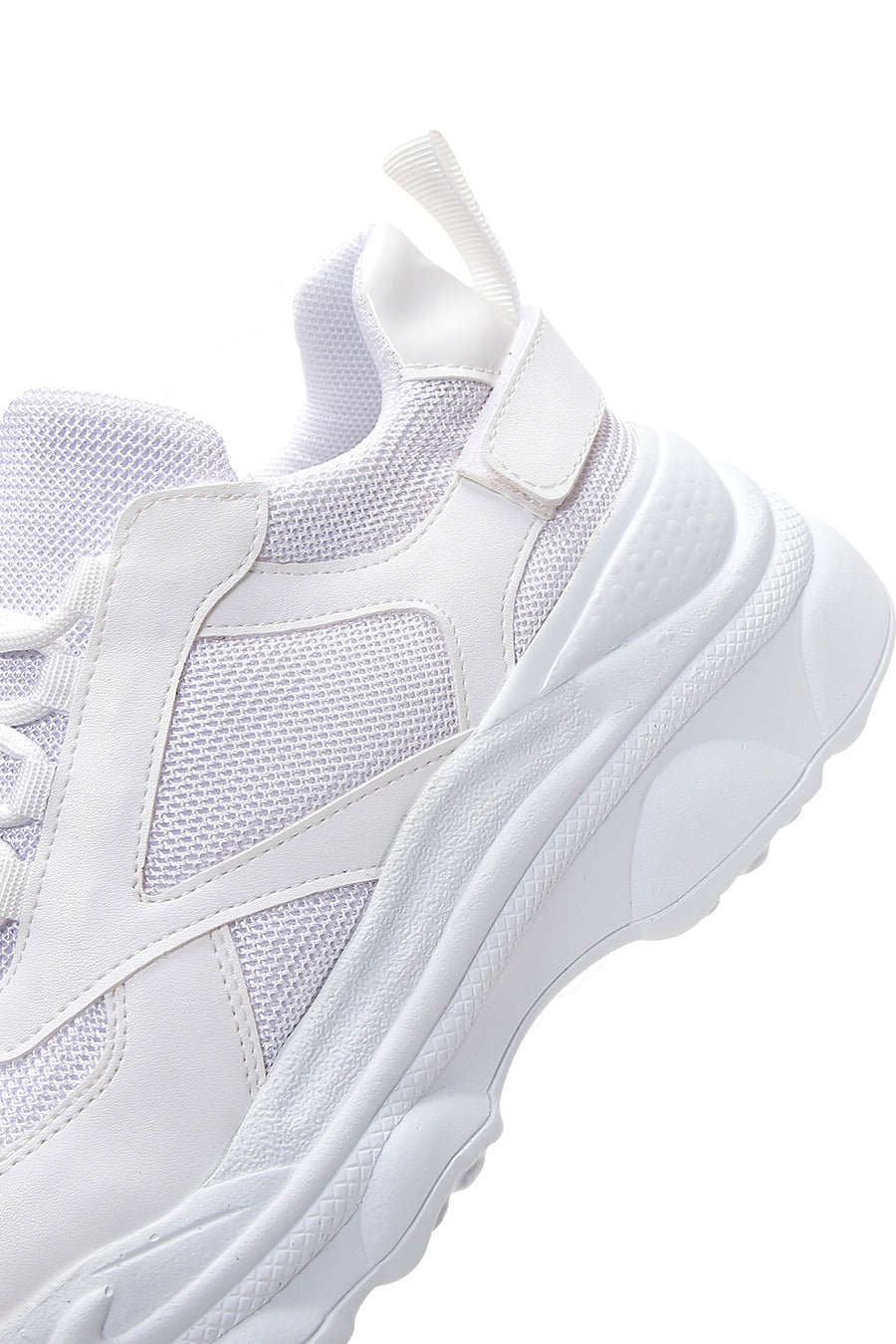 Women's White Lace-Up Thick Soled Sneaker