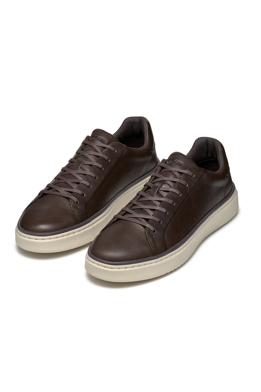 Geox Men's Brown Zackerty Lace-Up Leather Casual Shoes