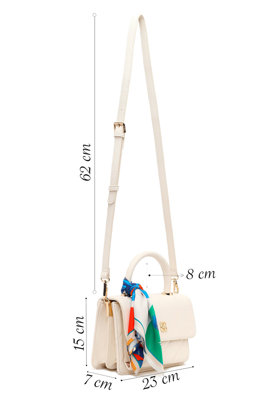 Woman Cream Accessory Quilted Crossbody Bag