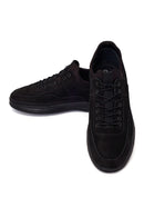 Erkek Siyah Bağcıklı Kalın Tabanlı Nubuk Deri Casual Sneaker | Derimod