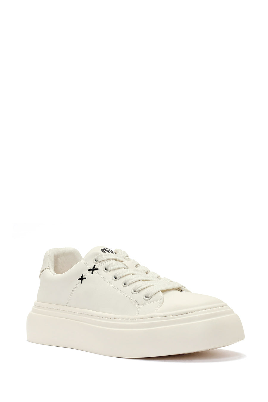 
Men's White Lace-Up Leather Sneaker
