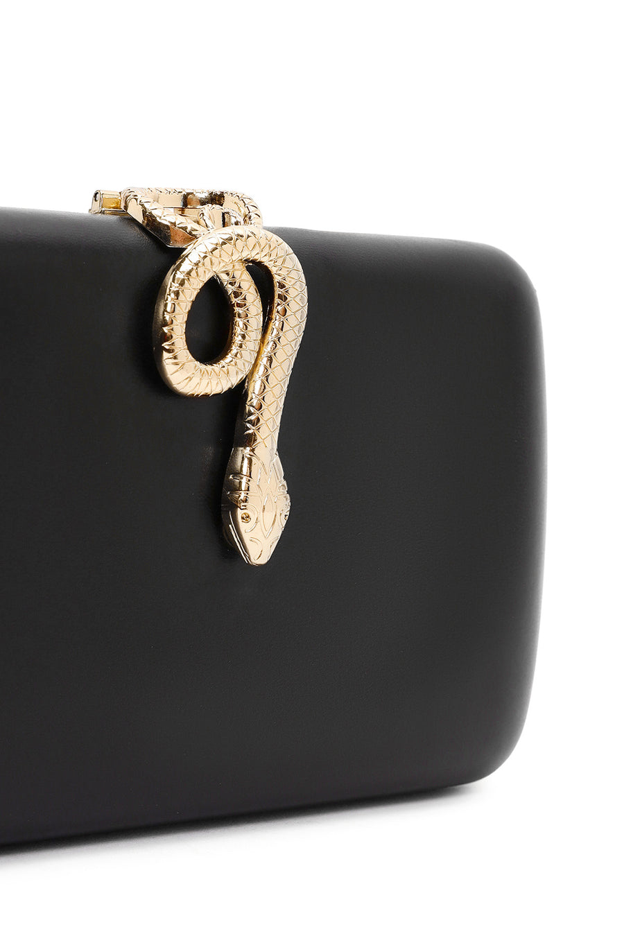 Women's Black Accessory Detailed Long Chain Strap Mini Clutch Bag