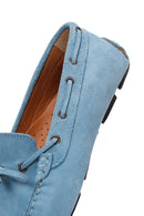 Men's Blue Suede Leather Casual Loafer | Derimod