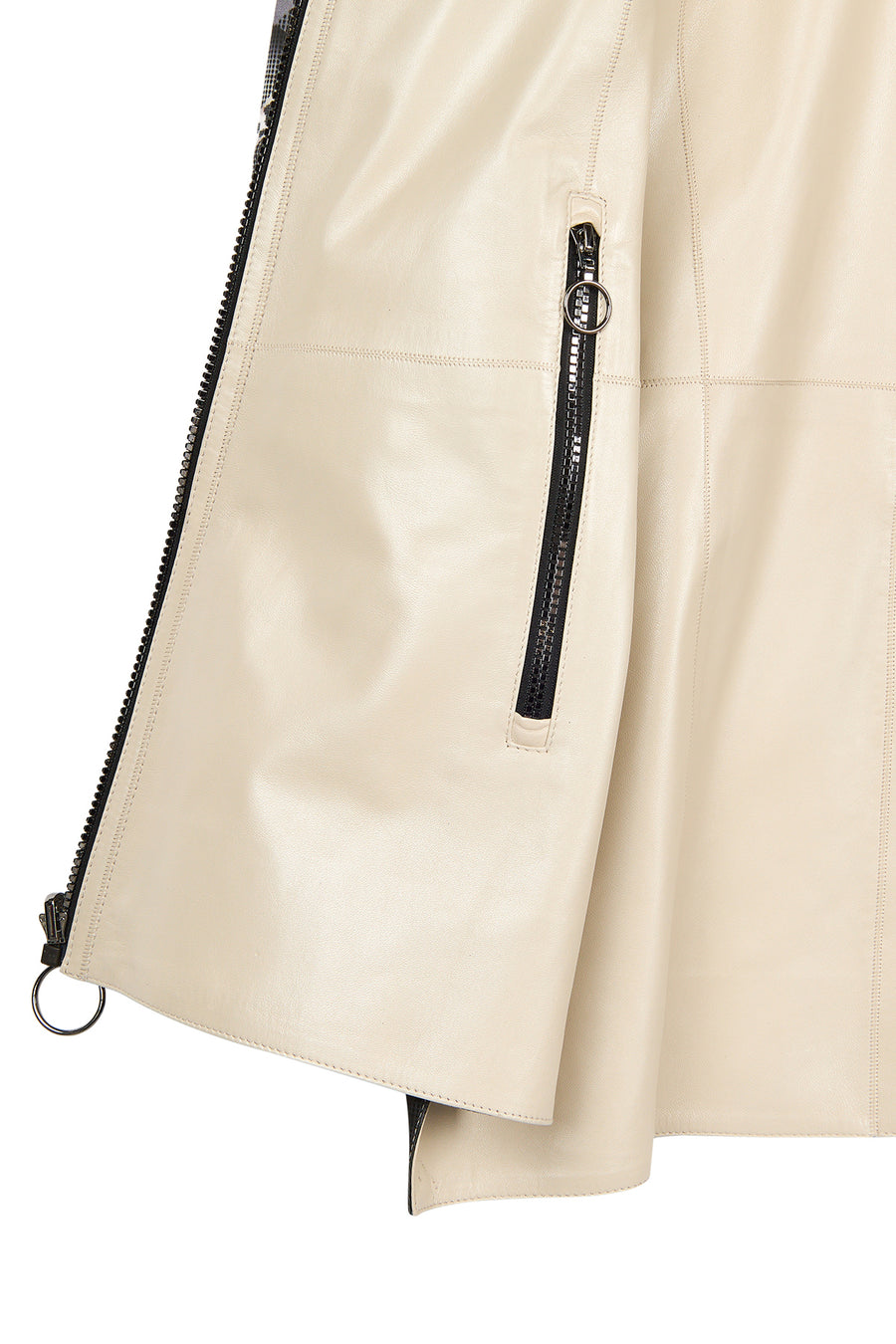 Dorothy Woman Beige Wide-Fit Leather Jacket