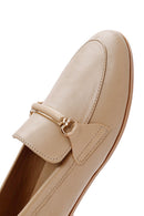 Women's Powder Buckle Detail Leather Masculine Loafer | Derimod