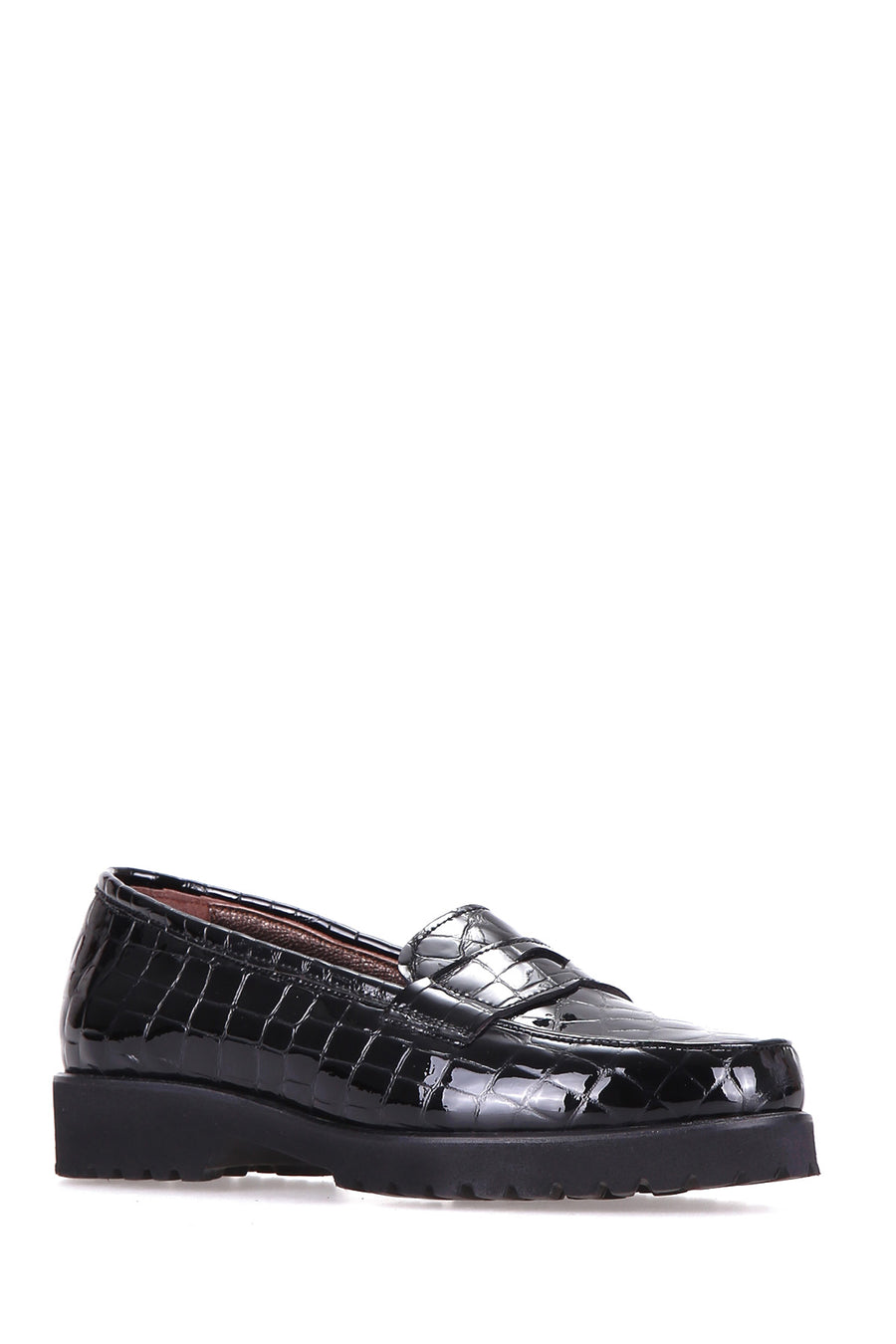 Crocodile Patterned Women's Leather Shoes