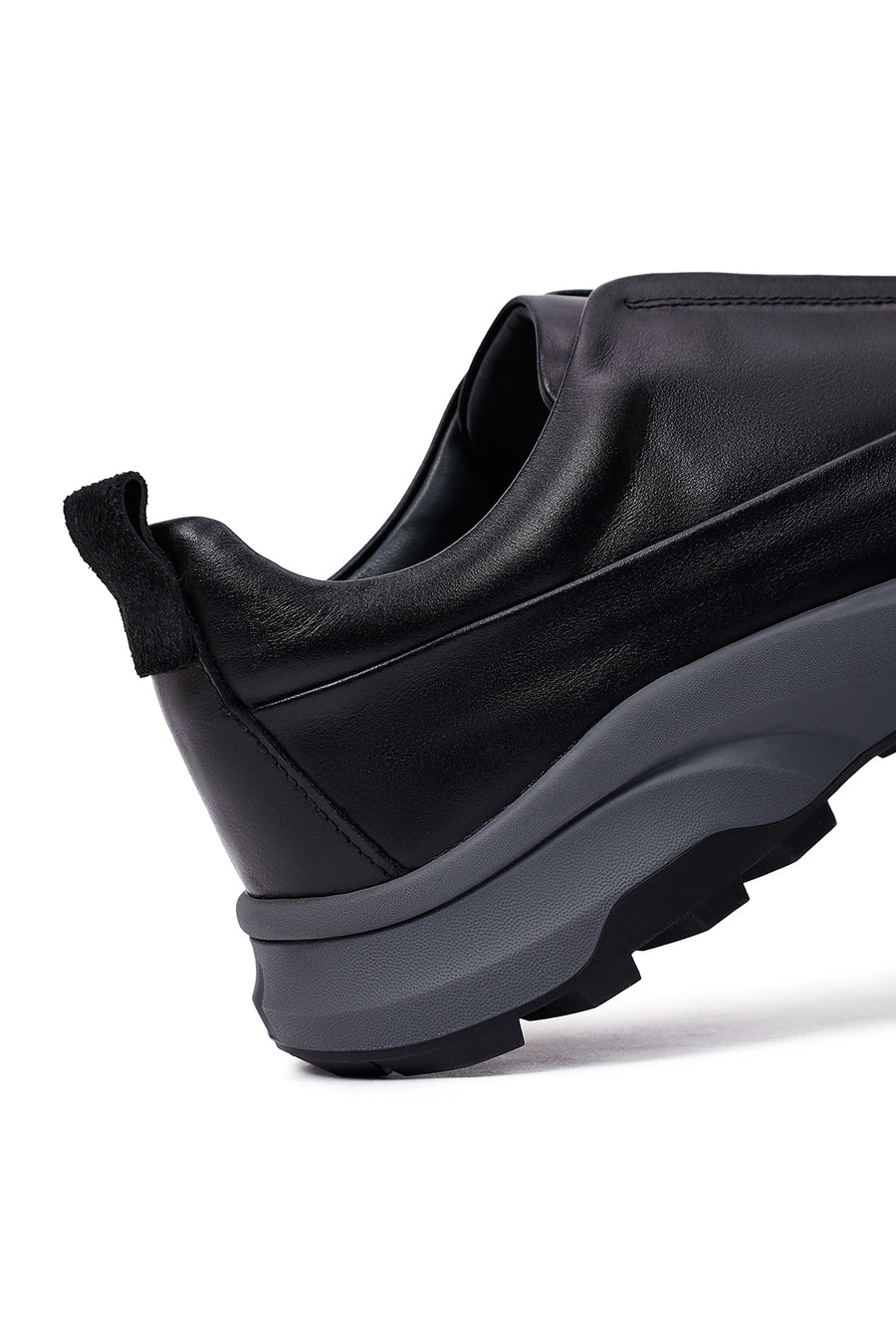 Erkek Siyah Kalın Tabanlı Deri Casual Sneaker