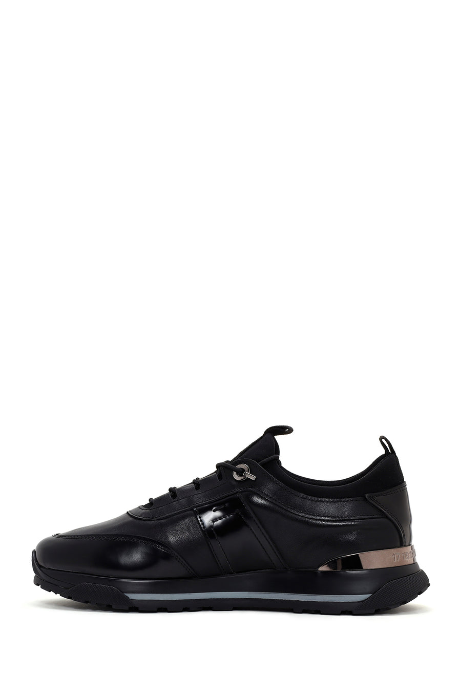 Men's Black Leather Casual Sneaker