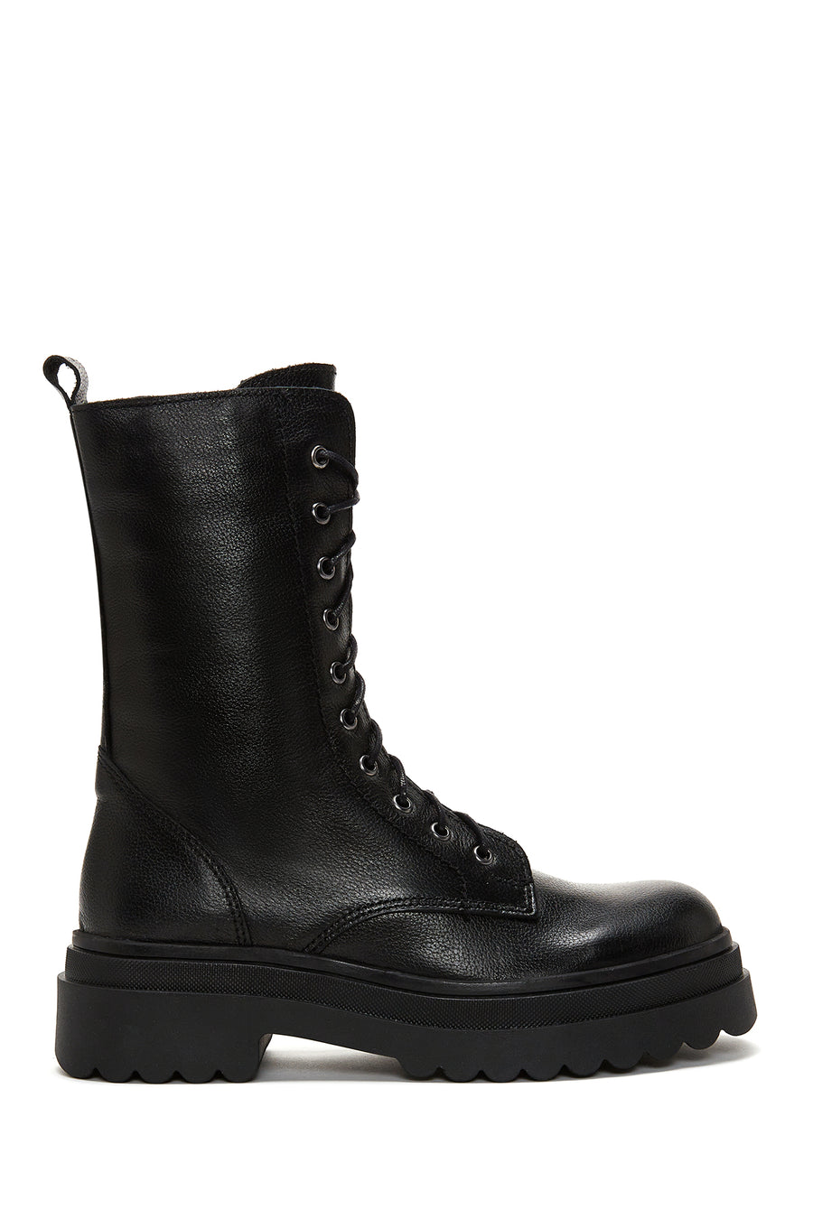 Women's Black Zippered Leather Boots 24WFD182118 | Derimod