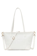Woman White Long-Strap Printed Shoulder Bag | Derimod