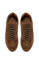 Erkek Kahverengi Bağcıklı Süet Deri Sneaker | Derimod