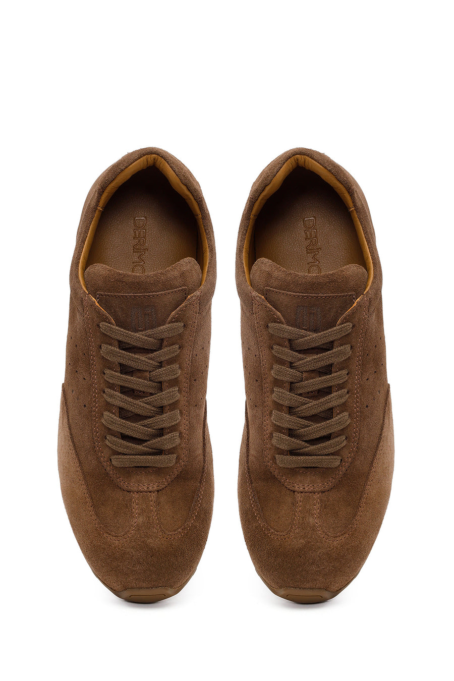 Erkek Kahverengi Bağcıklı Süet Deri Sneaker