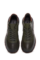 Men's Green Leather Sneaker | Derimod